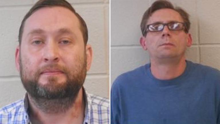 Rowland and Bateman have been accused of making meth in their university laboratory. Pic: Clark County Sheriff&#39;s Office)