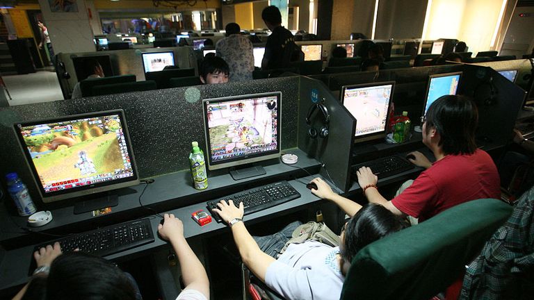 SHANGHAI, CHINA - September 21: Young players use the web to play a massive multiplayer online role-playing game (MMORPG) in an Internet cafe on September 21, 2007 in Shanghai, China. China has overtaken the US as the world&#39;s biggest user of the internet, thanks to a rise of more than 61 per cent of people in the country using the web in 2007, reaching more than 221 million Chinese users at the end of February 2008. (Photo by Lucas Schifres/Getty Images)
