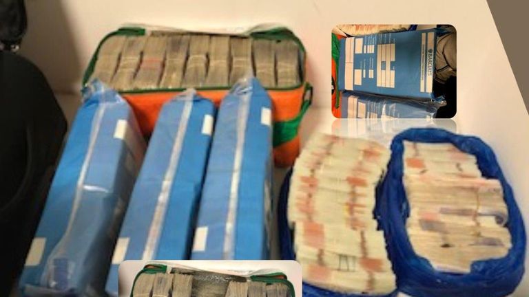 Cash recovered during early morning raids from seven home addresses