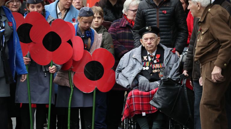 Veterans during the Remembrance Sunday events