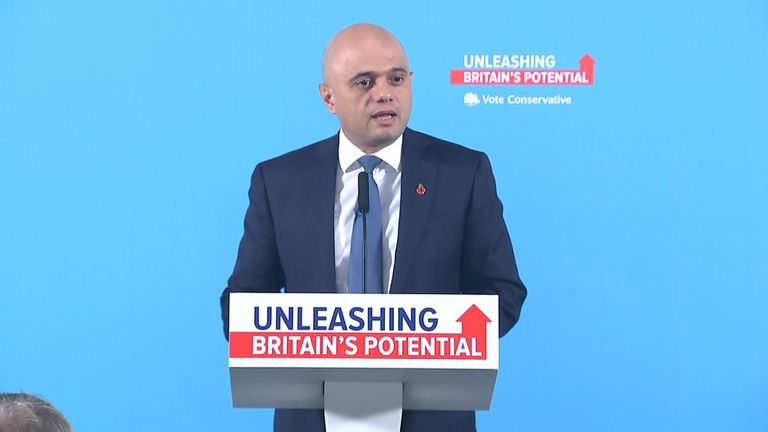 Chancellor Sajid Javid is campaigning in Manchester