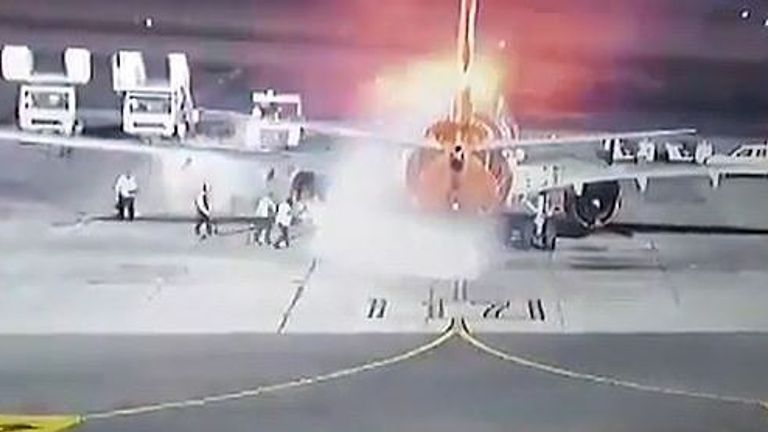 All the passengers and crew left the plane without injury. Pic: Sharm el-Sheikh Airport 