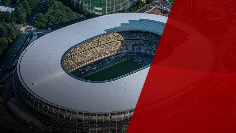 The New National Stadium, the main stadium for the Tokyo 2020 Olympics