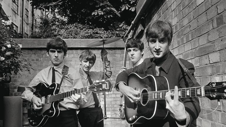 The Beatles during the recording of their first hit single and album &#39;Please Please Me&#39;. Pic: Terry O&#39;Neill/Iconic Images