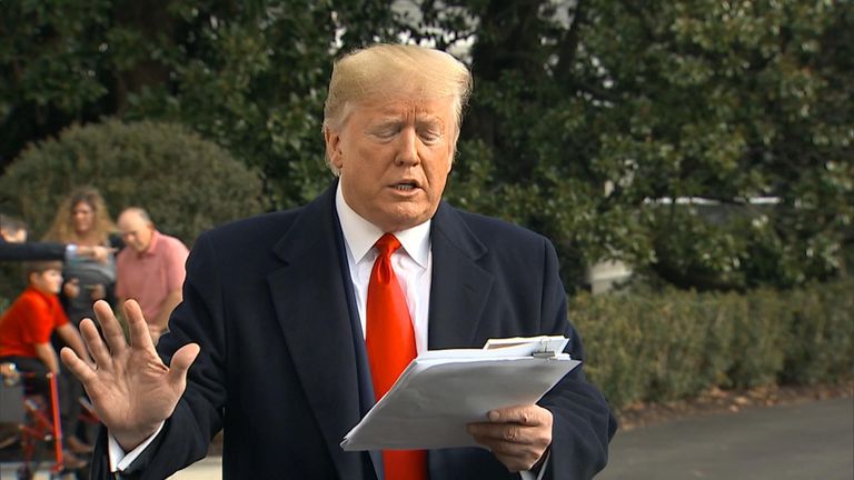 President Trump read out a transcript of a phone call in which he alleges he said &#39;I want nothing&#39; , no &#39;quid pro quo&#39; from the Ukrainian president