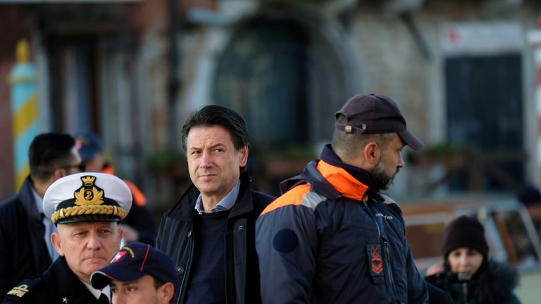 Italian Prime Minister Giuseppe Conte in Venice