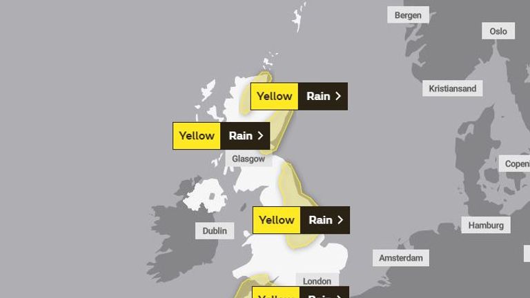 UK weather: Two inches of rain and flooding expected in parts of UK ...