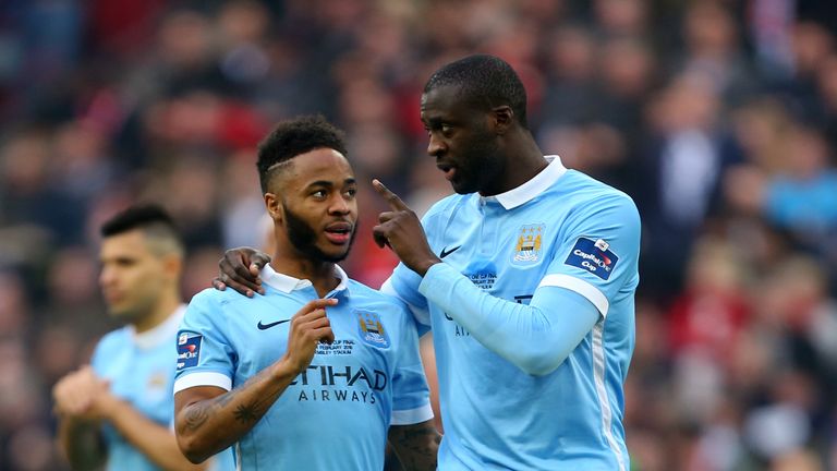 Yaya Toure and Raheem Sterling during their time together at Manchester City