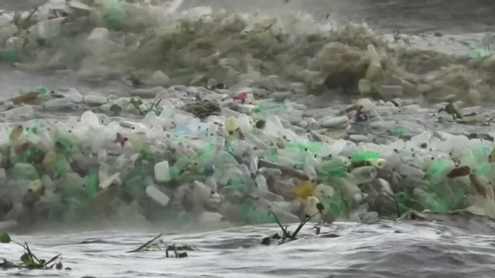 Waves of garbage wash onto beach in South Africa
