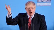 Britain&#39;s Prime Minister and leader of the Conservative Party, Boris Johnson speaks during a campaign event to celebrate the result of the General Election, in central London on December 13, 2019. - Prime Minister Boris Johnson on Friday hailed a political "earthquake" after securing a sweeping election win, which clears the way for Britain to finally leave the European Union next month after years of political deadlock. (Photo by DANIEL LEAL-OLIVAS / AFP