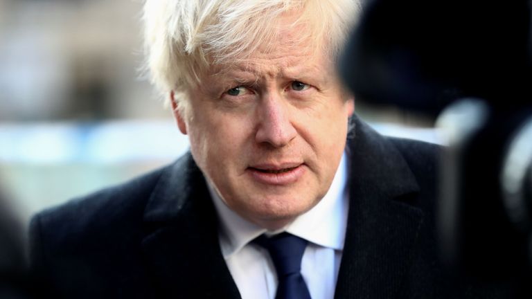 Britain's Prime Minister Boris Johnson speaks to the media at the scene of a stabbing on London Bridge in the City of London, on November 30, 2019. - A man suspected of stabbing two people to death in a terror attack on London Bridge was an ex-prisoner convicted of terrorism offences and released last year, police said Saturday. (Photo by SIMON DAWSON / POOL / AFP) (Photo by SIMON DAWSON/POOL/AFP via Getty Images)
