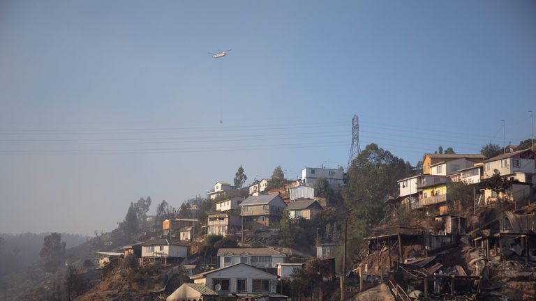 Dozens of homes damaged in Chilean wildfire