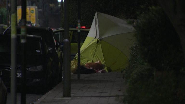 The scene of a shooting in Battersea