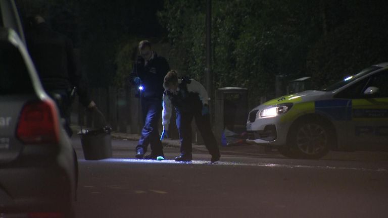 The scene of a shooting in Battersea