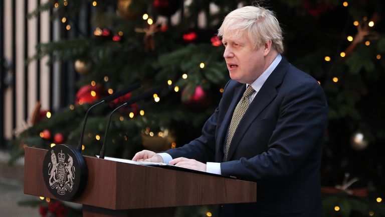 Prime Minister Boris Johnson outside 10 Downing Street