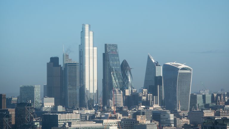 General view of the London skyline as seen from Millbank Tower