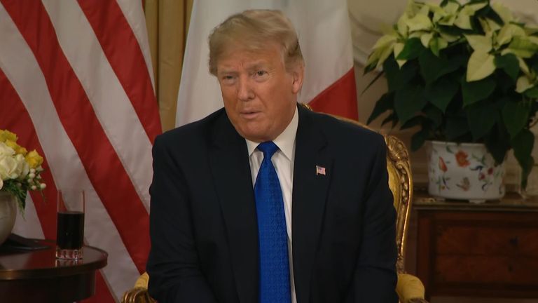 US President Donald Trump says those countries that don&#39;t deal with NATO obligations will be dealt with possibly through trade.