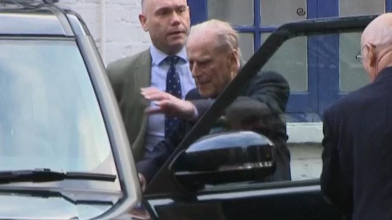 Prince Philip leaves hospital in London