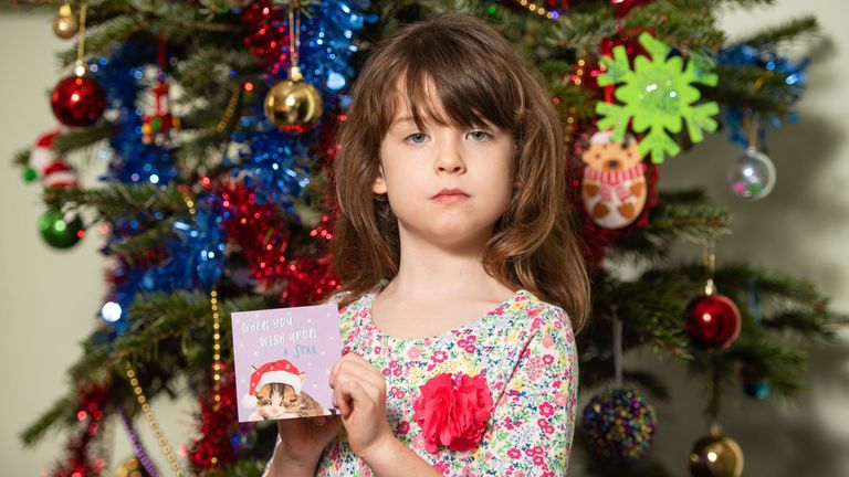 Florence Widdicombe found the message in a Tesco charity card