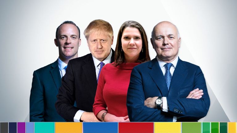 Dominic Raab, Boris Johnson, Jo Swinson and Iain Duncan Smith