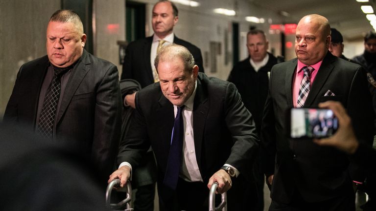 Weinstein emerges on zimmerframe as '$25m deal struck with accusers' Weinstein emerges on zimmerframe as '$25m deal struck with accusers'