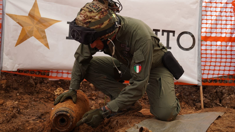 The bomb was believed to have been dropped on the city in 1941. Pic: Esercito Italiano