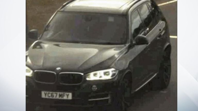 One of the suspect vehicles was a stolen black BMW X5