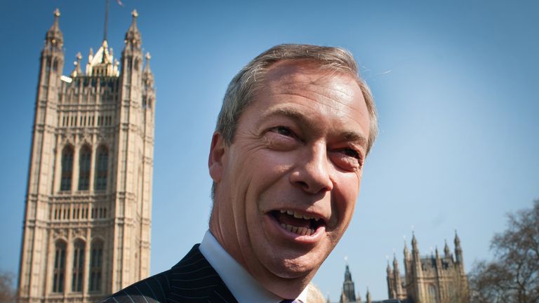 UKIP leader Nigel Farage arrives in Westminster after a successful night in the local council elections last night. PRESS ASSOCIATION Photo. Picture date: Friday May 3, 2013. Farage hailed a remarkable night for his UK Independence Party in local council elections, which he said put them in with a chance of securing a seat at Westminster. See PA story POLITICS Councils. Photo credit should read: Stefan Rousseau/PA Wire