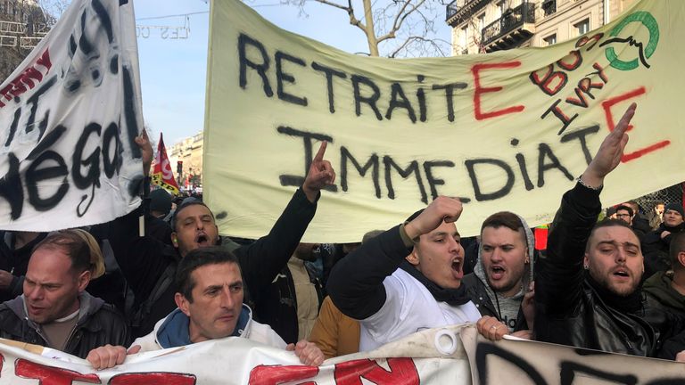 Workers are striking across the country, including in Paris