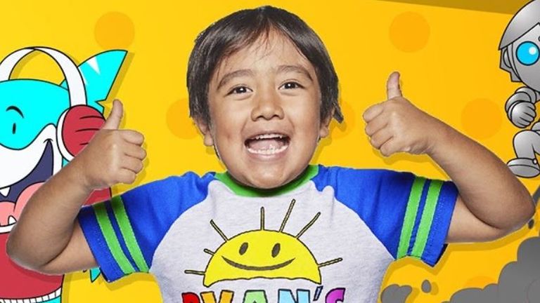Ryan Kaji,, 8, topped the list with estimated earnings of $26m (£19.8m). Pic: YouTube/Ryan's World