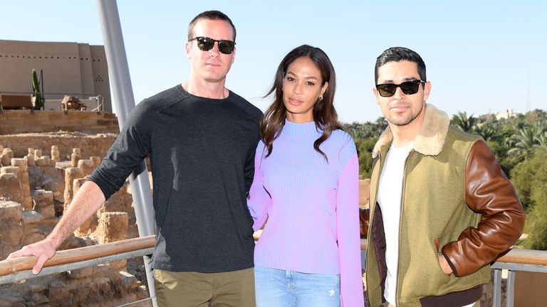 Armie Hammer, Joan Smalls and Wilmer Valderrama attend the MDL Beast Festival in Riyadh, Saudi Arabia