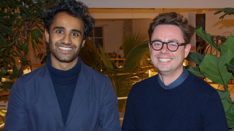 Rohan Silva (L) and Sam Aldenton attend the launch of Second Home Holland Park