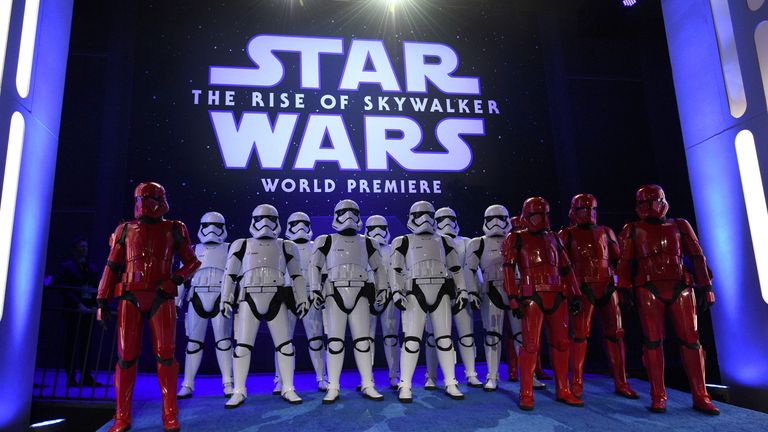 Stormtroopers at the Rise of Skywalker film premiere