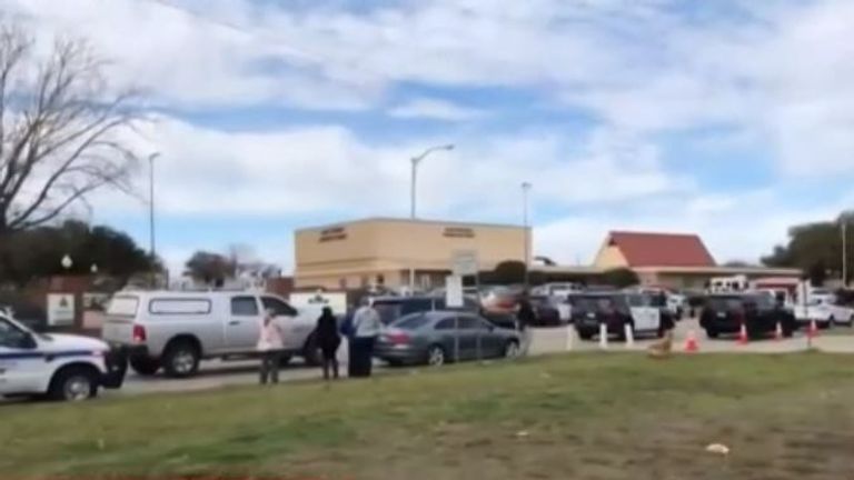 The shooting took place at the West Freeway Church of Christ in Forth Worth, Texas. Pic: NBC