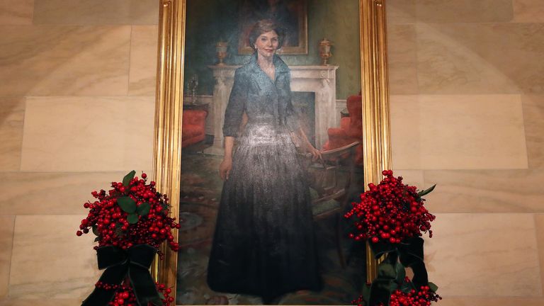 A portrait of former first lady Laura Bush has even been decorated 