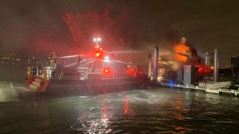 Flames could be seen from as far away as downtown Miami. Pic. Twitter/@CityofMiamiFire