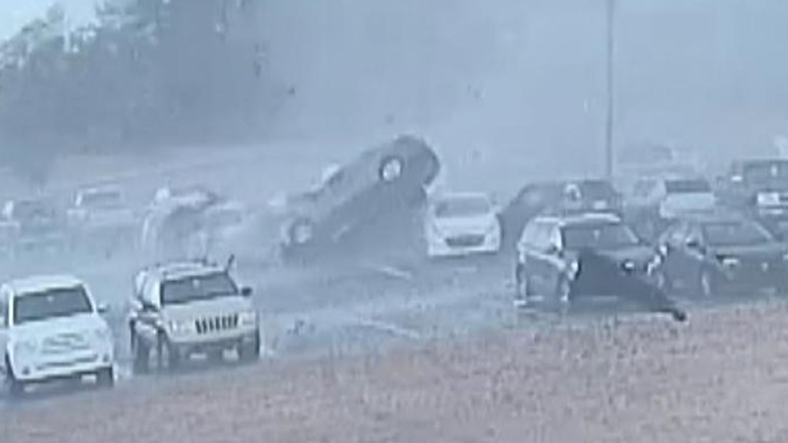 Tornado flips cars at US school US News Sky News