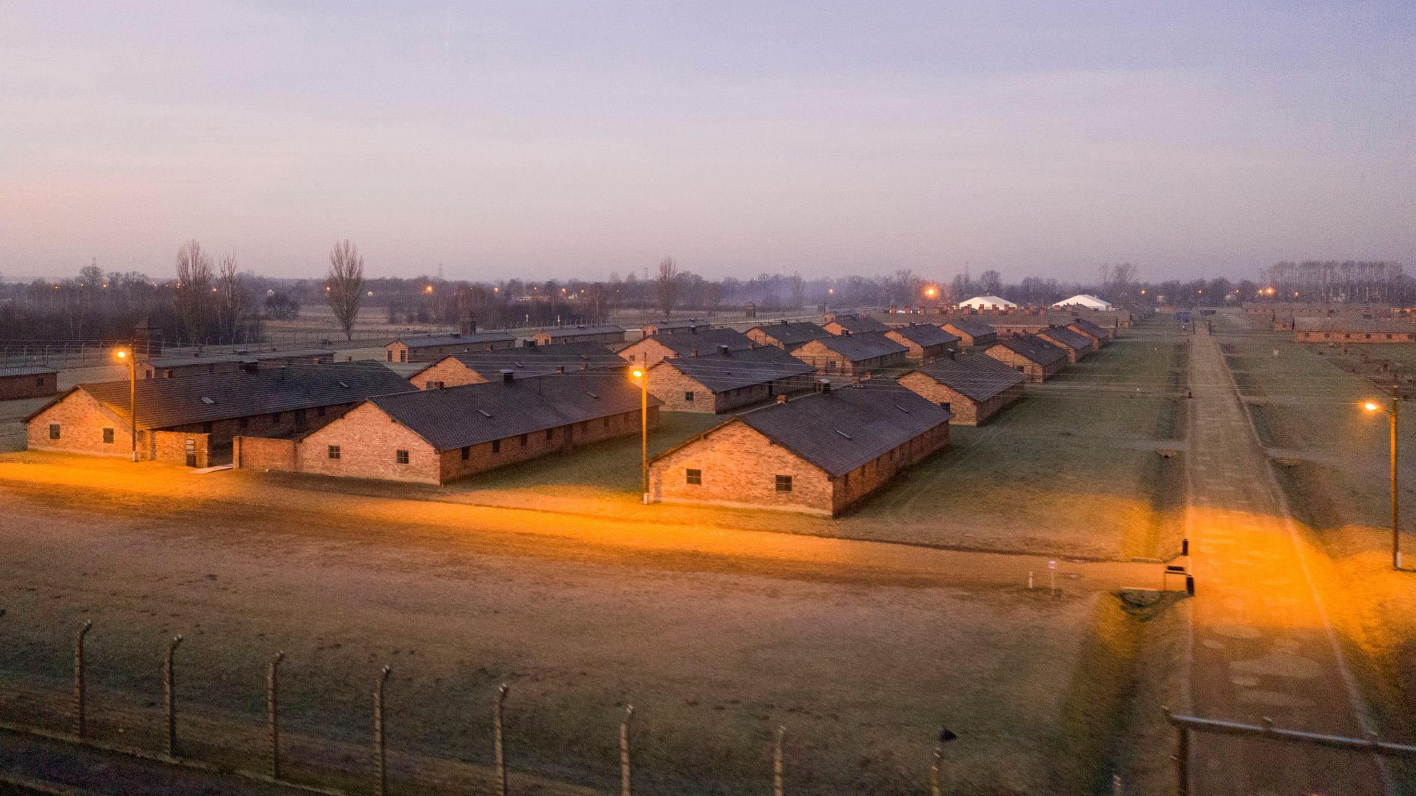 Drone footage Auschwitz concentration camp | World News | Sky News