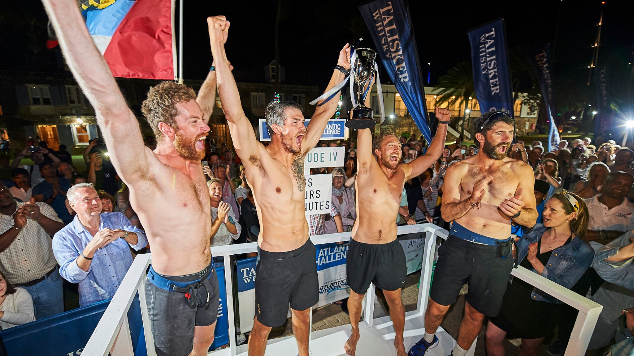British friends battle giant waves to win 3,000mile Atlantic rowing