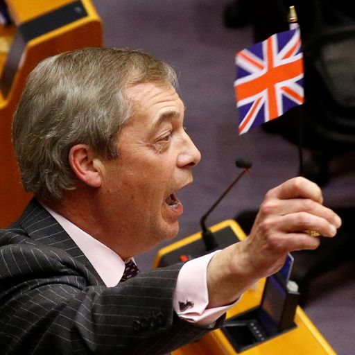Nigel Farage 'cut off' as Brexit Party MEPs wave union flags in Brussels