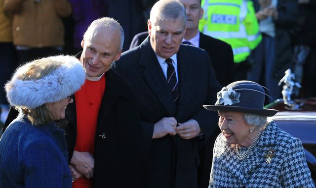 Beaming Queen appears with Prince Andrew after signing off Harry's deal