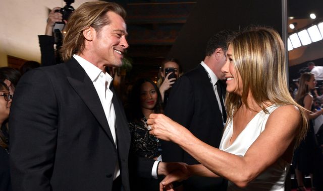 Brad Pitt and Jennifer Aniston reunite backstage at SAG Awards