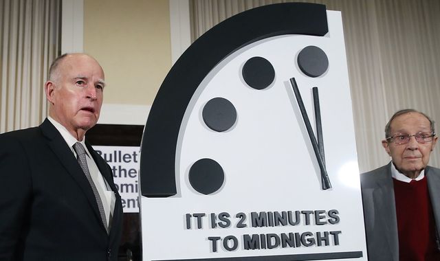 Doomsday clock hits 100 seconds to midnight - closest to catastrophe ever