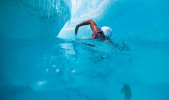 Lewis Pugh becomes first person to swim under Antarctic ice sheet