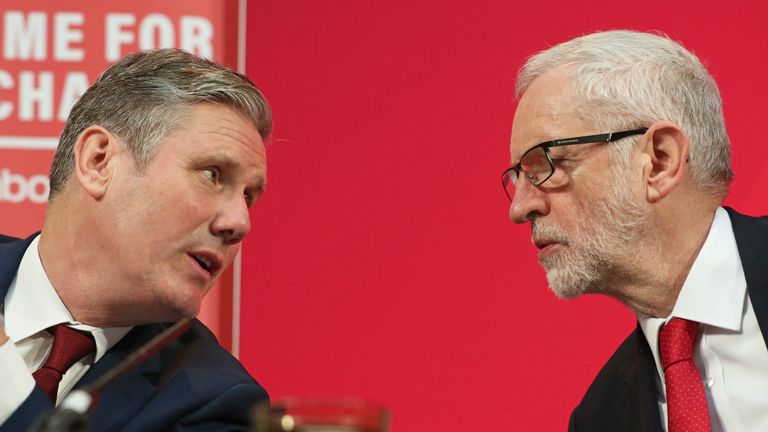 Labour Party leader Jeremy Corbyn (right) alongside shadow Brexit secretary Keir Starmer during a press conference in central London.