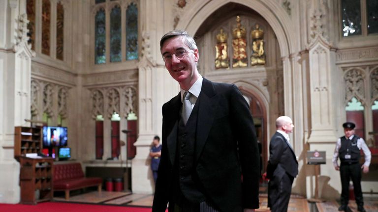 LONDON, ENGLAND - DECEMBER 19:  Leader of the House of Commons, Jacob Rees-Mogg arrives ahead of the State Opening of Parliament at the Houses of Parliamenton December 19, 2019 in London, England. In the second Queen's speech in two months, Queen Elizabeth II will unveil the majority Conservative government's legislative programme to Members of Parliament and Peers in The House of Lords.  (Photo by Hannah McKay - WPA Pool/Getty Images)