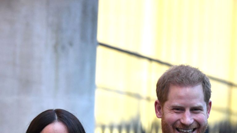 LONDON, UNITED KINGDOM - JANUARY 07: Prince Harry, Duke of Sussex and Meghan, Duchess of Sussex leave after their visit to Canada House in thanks for the warm Canadian hospitality and support they received during their recent stay in Canada, on January 7, 2020 in London, England. (Photo by DANIEL LEAL-OLIVAS - WPA Pool/Getty Images)