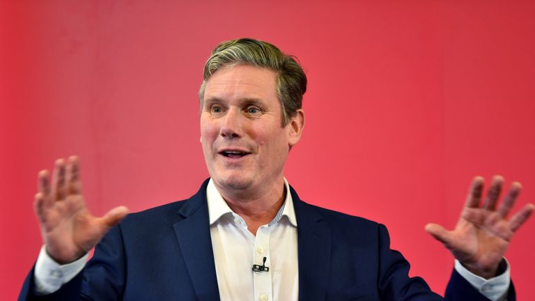 MANCHESTER, ENGLAND - JANUARY 11: Labour MP Sir Keir Starmer speaks at the Mechanics Institute, best known as the birthplace of the British Trade Union Congress, as he launches his leadership campaign on January 11, 2020 in Manchester, England. (Photo by Anthony Devlin/Getty Images)