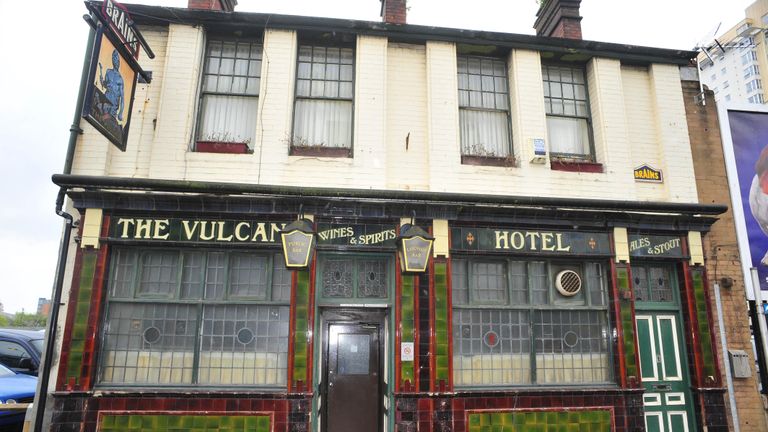 General view of the Vulcan pub in Cardiff which is threatened with closure