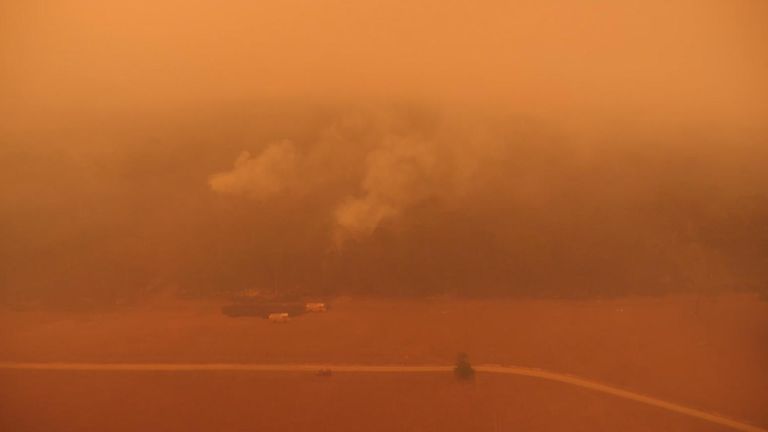 Special correspondent Alex Crawford surveys the severity of the bushfires from a helicopter from Bawley Point to Moruya in New South Wales